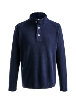 Mock neck with buttons