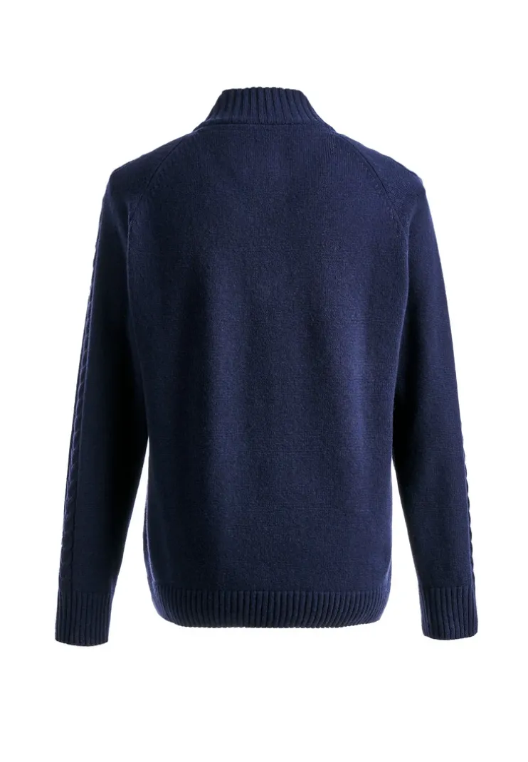 Mock neck with buttons